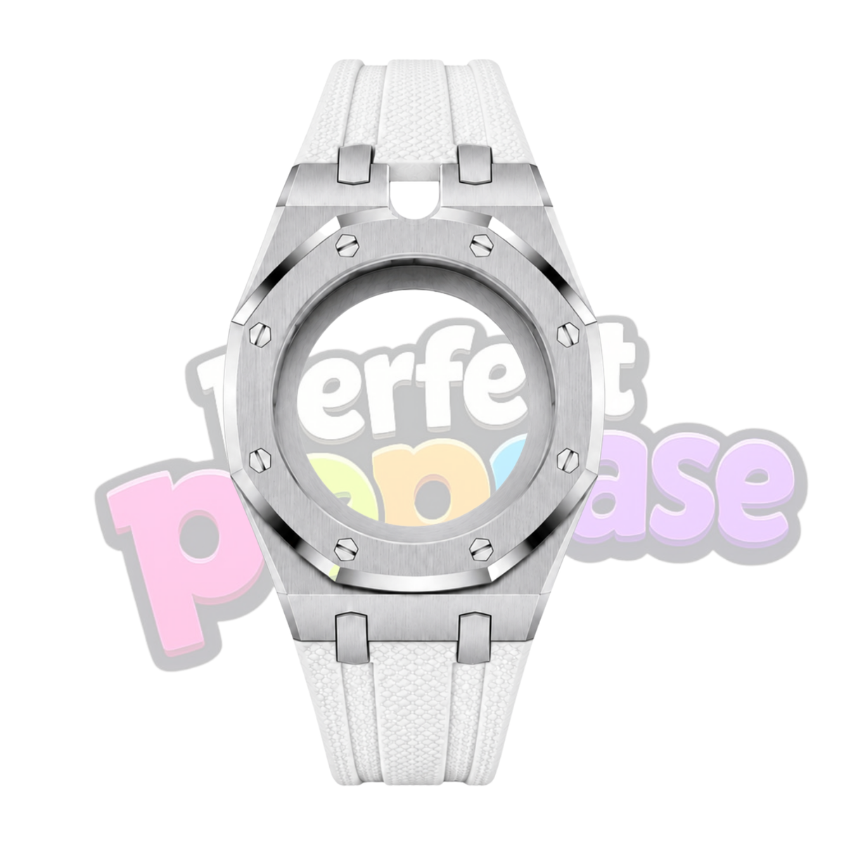 Stainless Steel/White - 12 & 3O'clock Crown