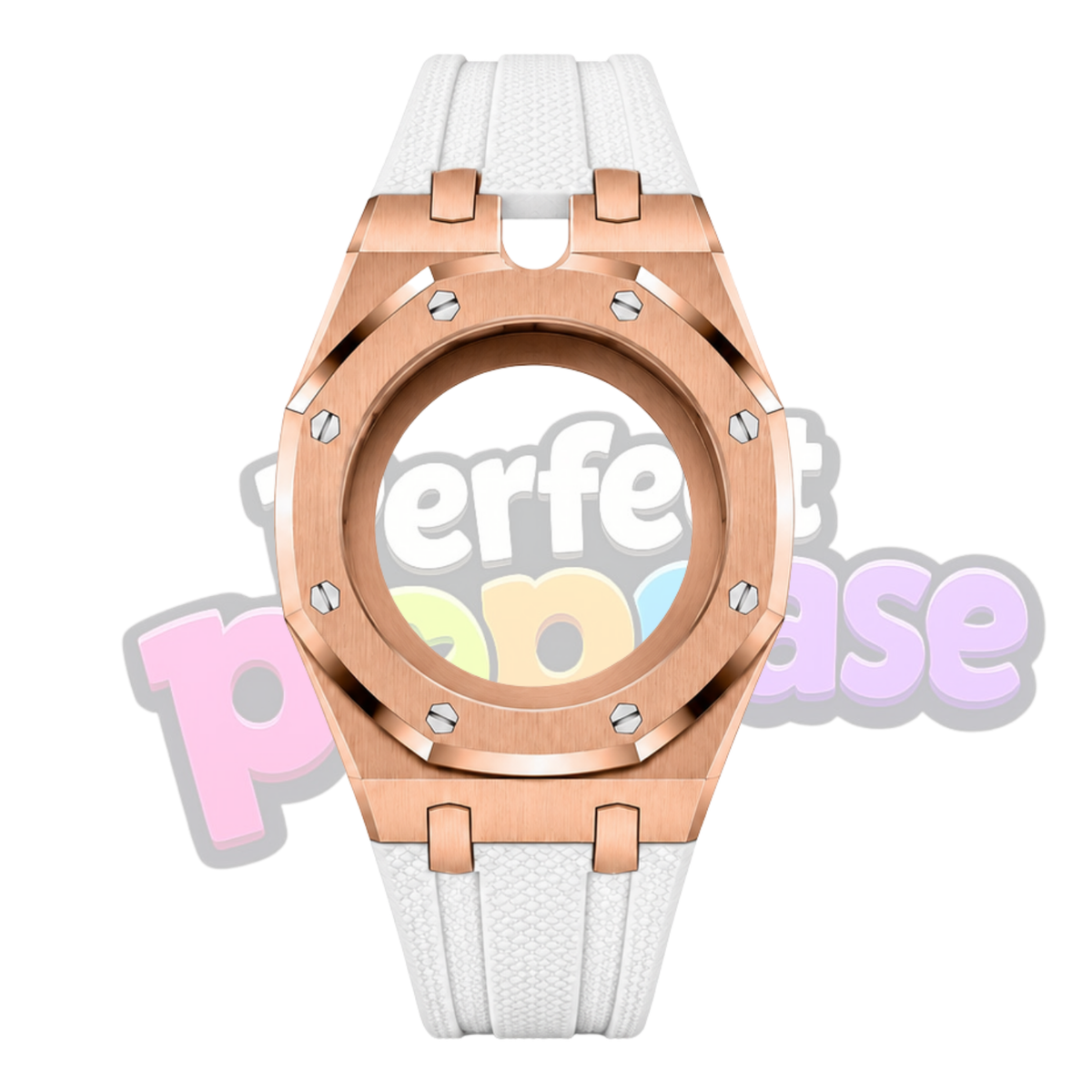 Rose Gold/White - 12 & 3O'clock Crown