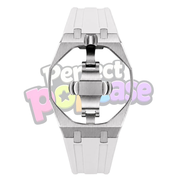 Silver Case/White Strap