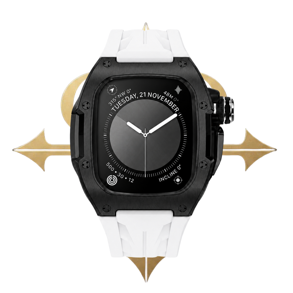 APPLE CASE/BLACK PVD - WHITE