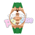 Rose Gold/Green - 12 & 3 O'clock Crown