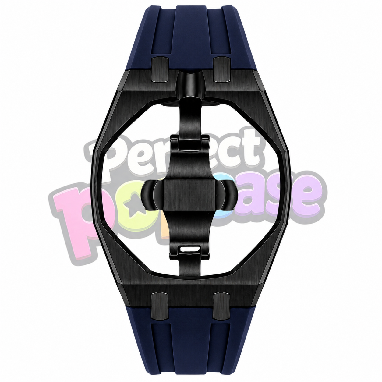 Black Case/Navy Strap
