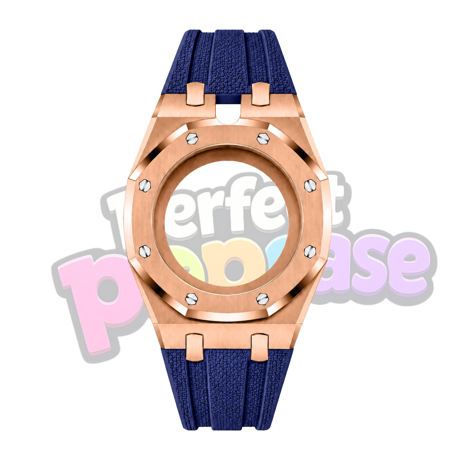 Rose Gold/Navy - 12 & 3 O'clock Crown