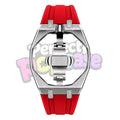 Silver Case/Red Strap