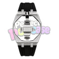 Silver Case/Black Strap