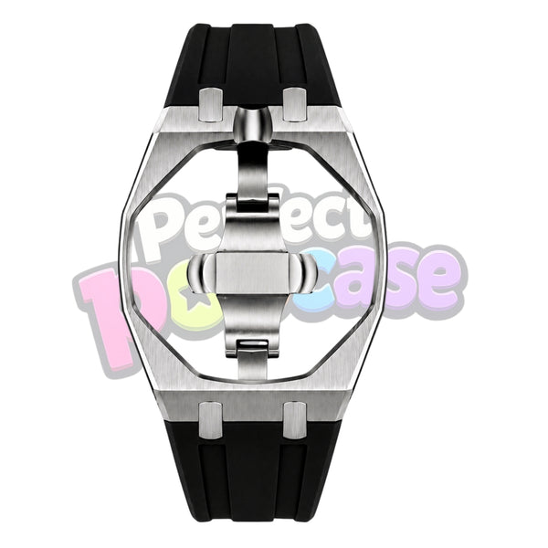 Silver Case/Black Strap