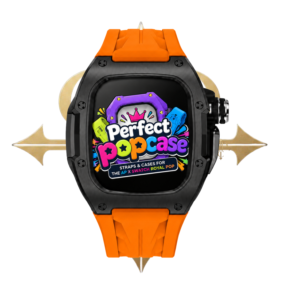 APPLE CASE/BLACK PVD - ORANGE