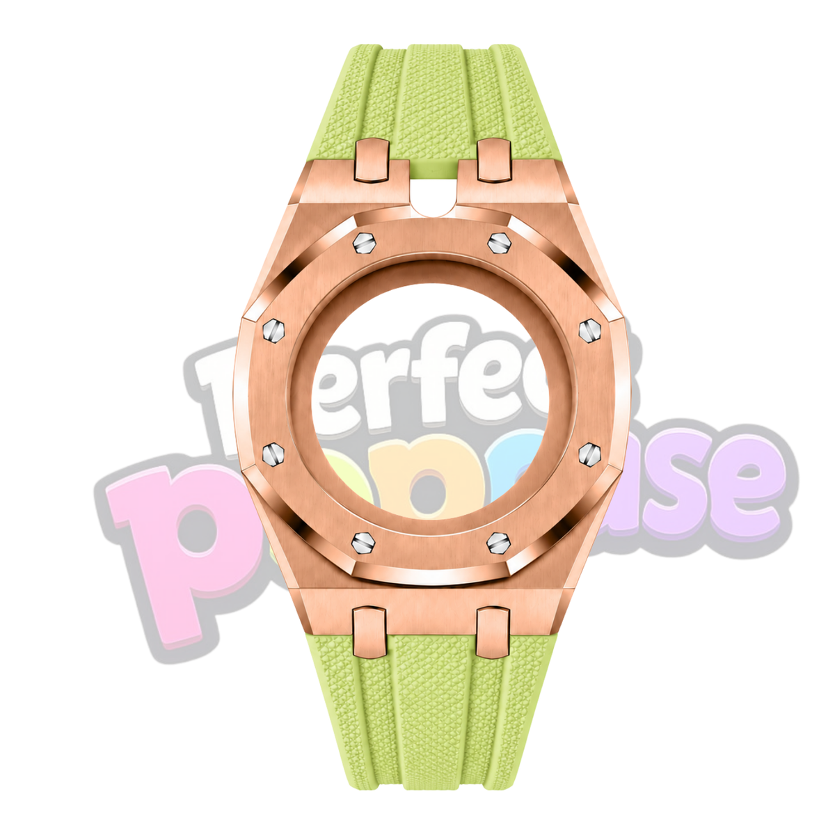 Rose Gold/Lime Green - 12 & 3 O'clock Crown
