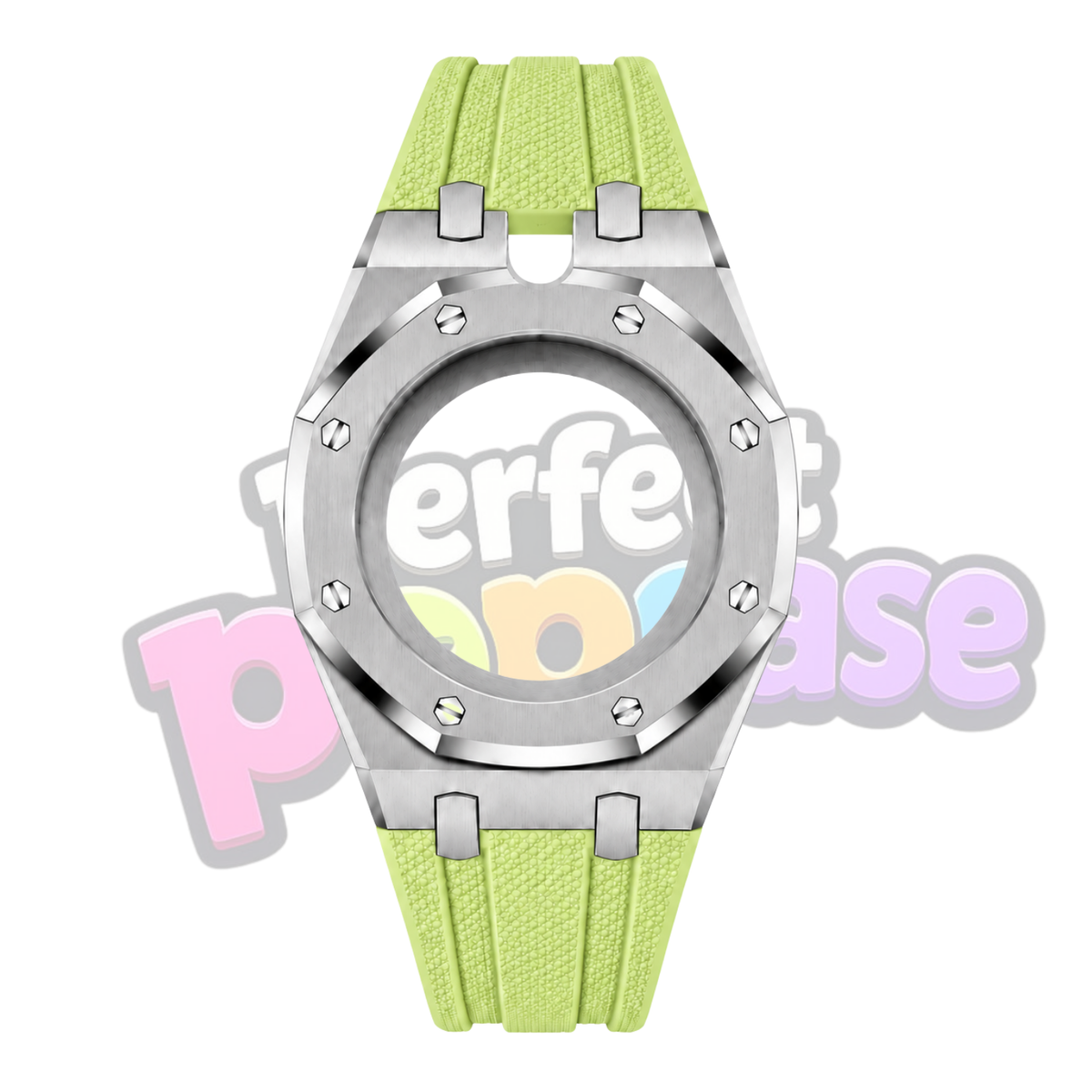 Stainless Steel/Lime Green - 12 & 3 O'clock Crown