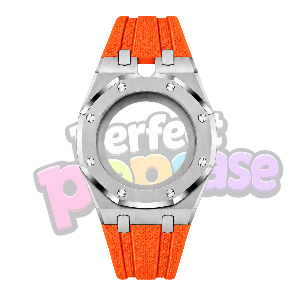 Stainless Steel/Orange - 12 & 3 O'clock Crown