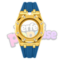 Yellow Gold/Blue - 12 & 3 O'clock Crown