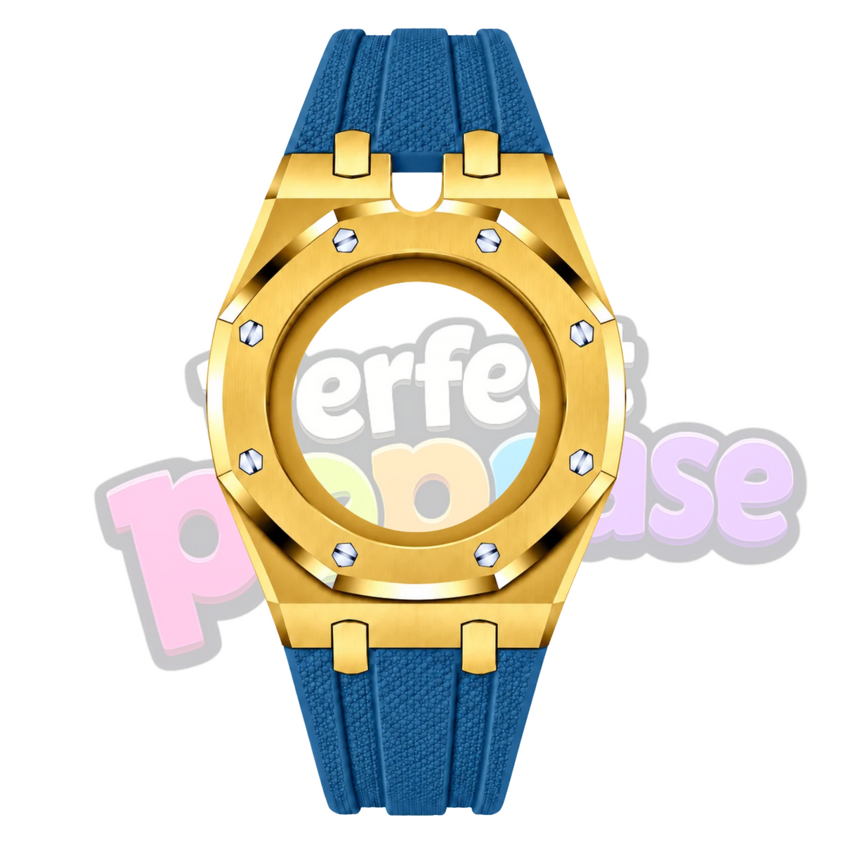 Yellow Gold/Blue - 12 & 3 O'clock Crown